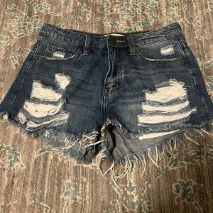 Light denim jean shorts